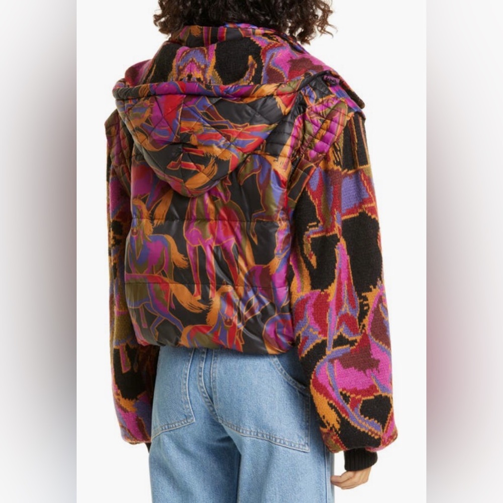 NWT $310 FARM Rio Wild Horses REVERSIBLE Mixed Media Jacket in Medium! - Picture 3 of 16